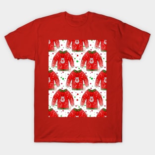 Ugly Christmas Sweater Pattern T-Shirt